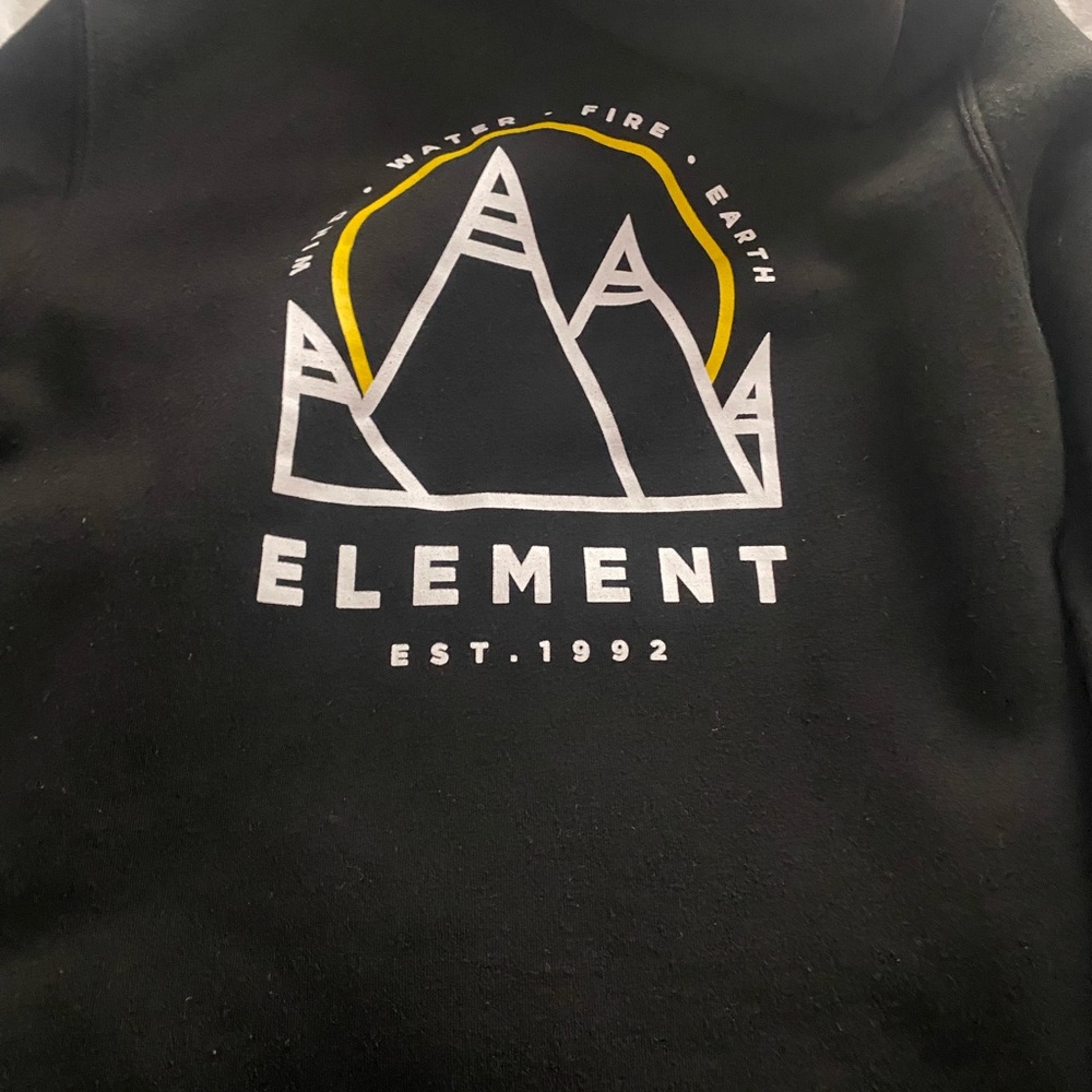 Element Black Crewneck Sweater with Mountain Graphic
